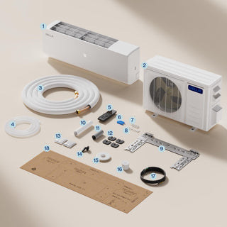 DELLA Vario Series 9000 BTU 20 SEER2 Mini Split Heat Pump AC - Up to 400 Sq.Ft.