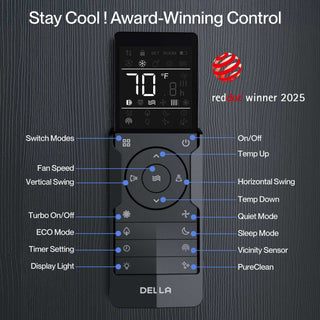 DELLA Vario Series 45000 BTU Five Zone Mini Split AC (9K+9K+9k+9K+12k) - Up to 2150 Sq.Ft.