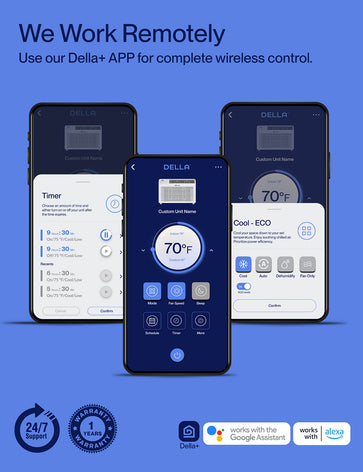 DELLA Fenestra Series 10000 BTU Smart Window AC with Remote/App Control, Cools Up to 450 Sq. Ft