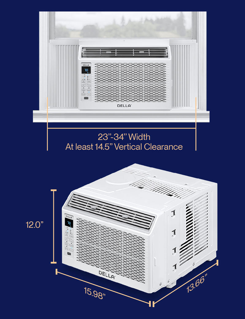 DELLA 5000 BTU Smart Window Air Conditione with GEO Location, WIFI & Remote Controls, Cools Up to 150 Sq. Ft,
