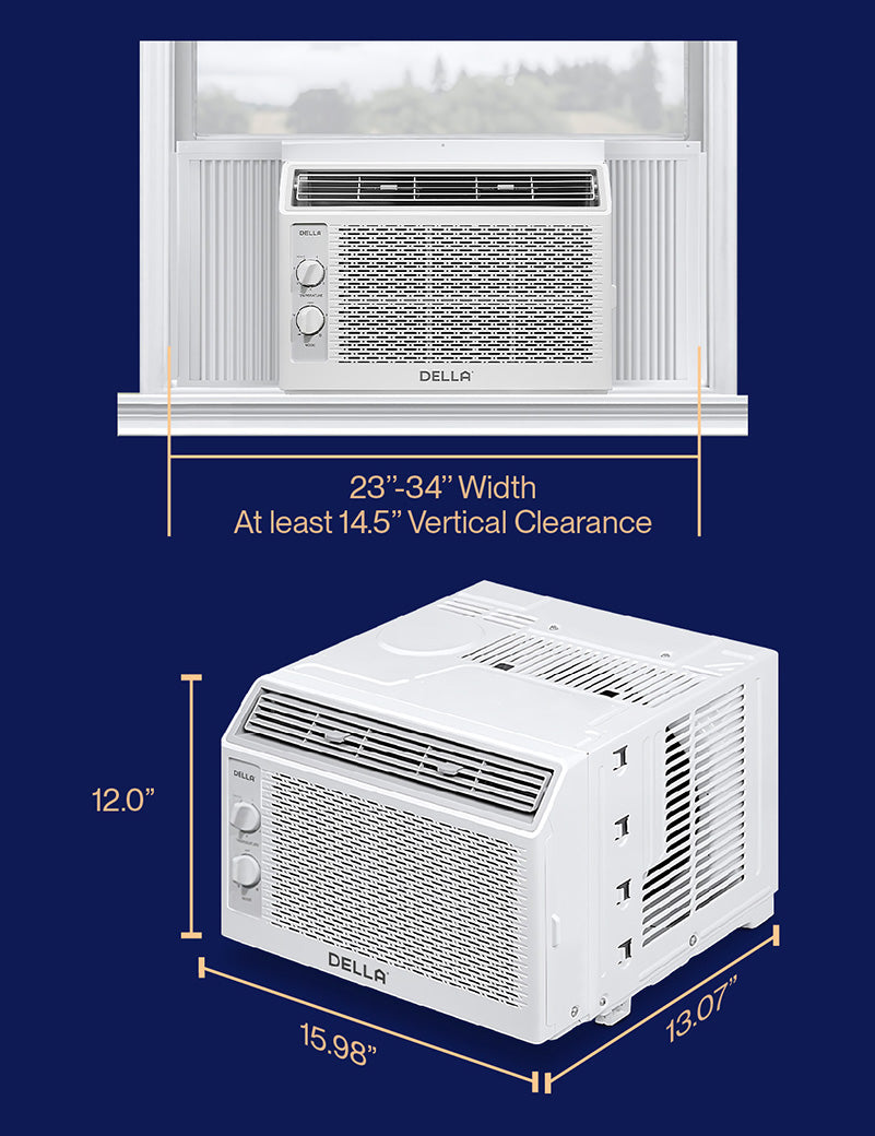 DELLA Fenestra Series 5000 BTU Smart Window AC, Cools Up to 150 Sq. Ft.