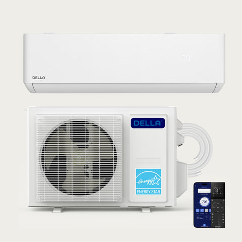 DELLA Optima Series 12000 BTU 23 SEER2 Ultra Heat Mini Split AC (R-454B) - Hasta 550 pies cuadrados