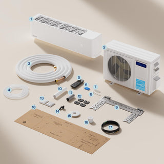 DELLA Optima Series 12000 BTU 23 SEER2 Ultra Heat Mini Split AC  (R-454B)  - Up to 550 Sq.Ft.