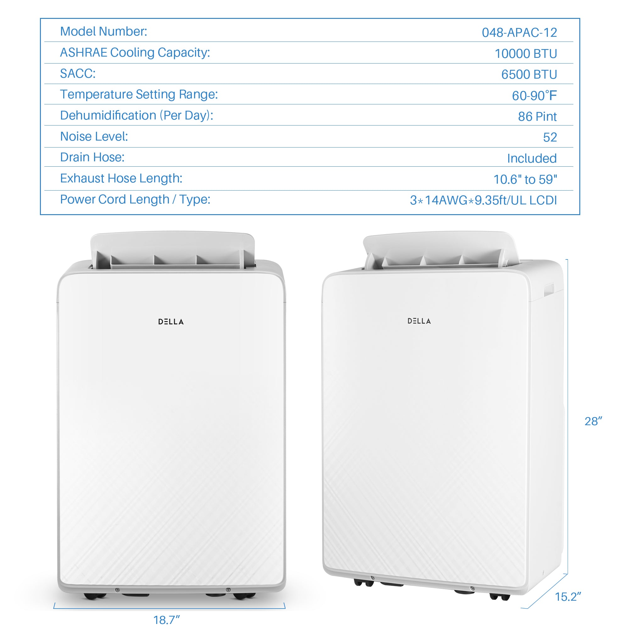 10000 BTU Portable AC Cools Up to 550 Sq. Ft.