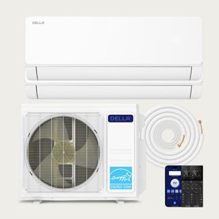 DELLA Vita Series 18000 BTU Dual Zone Mini Split AC (9K+9K) - Up to 800 Sq.Ft.