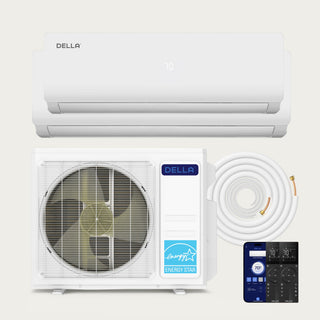 DELLA Vario Series 20000 BTU Dual Zone Mini Split AC (9K + 18K) - Up to 1400 Sq.Ft.