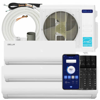 DELLA Vario Series 28000 BTU Tri-Zone Mini Split AC (9K+9K+18k) - Up to 1800 Sq.Ft.