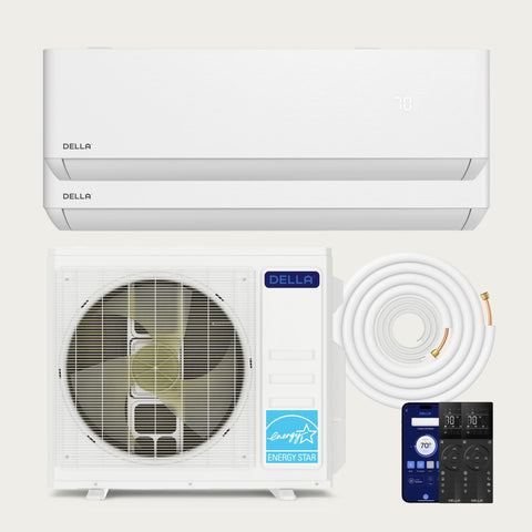 Aire acondicionado minisplit de zona dual DELLA Optima Series 27000 BTU (12K+12K) - Hasta 1100 pies cuadrados