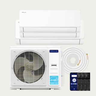 DELLA Vita Series 38000 BTU Tri-Zone Mini Split AC (9K+12K+18K) - Up to 1950 Sq.Ft.