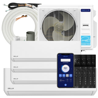 DELLA Optima Series 35000 BTU Quad Zone Mini Split AC (9K+9K+9k+18k) - Up to 2200 Sq.Ft.
