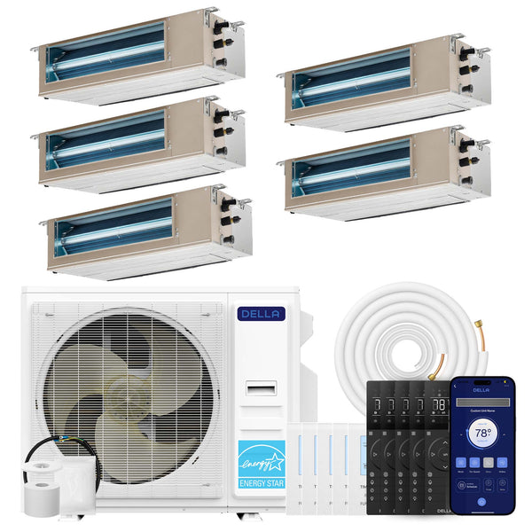 DELLA 41K BTU 5 Zone Ducted Mini Split System (9.5K x 5) – Della