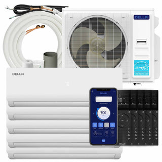 DELLA Vario Series 45000 BTU Five Zone Mini Split AC (9K+9K+9k+9K+9k) - Up to 2000 Sq.Ft.