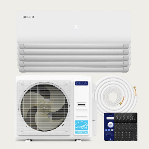 Aire acondicionado minisplit de cinco zonas DELLA Serie Vario de 45 000 BTU (9 K + 9 K + 9 K + 9 K) - Hasta 2000 pies cuadrados.