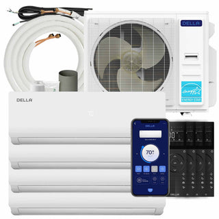 DELLA Vario Series 45000 BTU Quad Zone Mini Split AC (9K+12K+12k+12K) - Up to 2050 Sq.Ft.