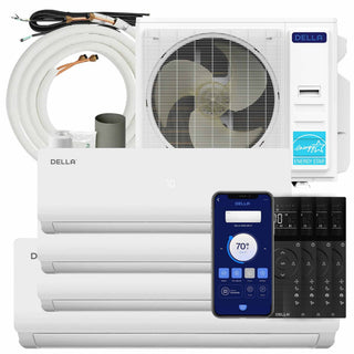 DELLA Vario Series 45000 BTU Quad Zone Mini Split AC (9K+12K+12k+18K) - Up to 2500 Sq.Ft.