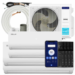 DELLA Vario Series 45000 BTU Quad Zone Mini Split AC (9K+12K+18k+18K) - Up to 2950 Sq.Ft.