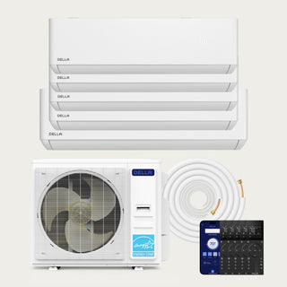 DELLA Optima Series 42000 BTU Five Zone Mini Split AC (9K+9K+9k+9K+18k) - Up to 2600 Sq.Ft.