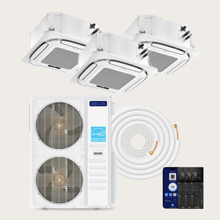 DELLA 48000 BTU Tri-Zone Ceiling Cassette Mini Split AC (9K+12K+24K) - Up to 2450 Sq. Ft.