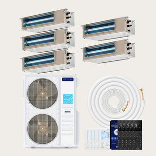 DELLA 48000 BTU Five Zone Concealed Ducted Mini Split Heat Pump AC (9K+9K+9K+9K+9K)