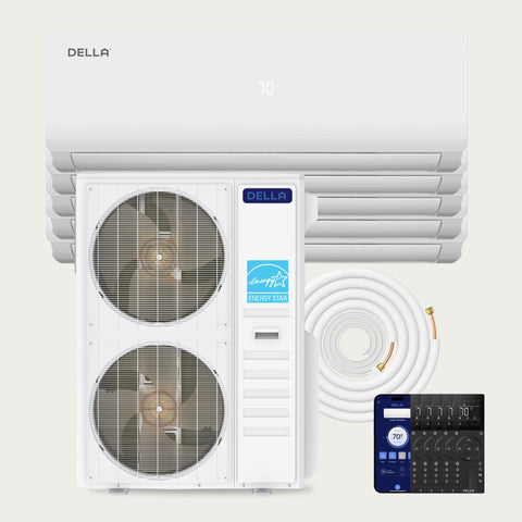 DELLA Vario Series 55000 BTU Five Zone Mini Split AC (12K+12K+12K+12K+12K) - Up to 2750 Sq.Ft.