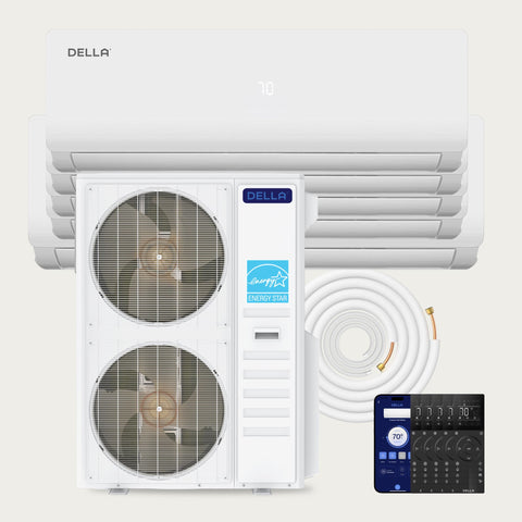 DELLA Vario Series 55000 BTU Five Zone Mini Split AC (9K+9K+9K+9K+24K) - Up to 3100 Sq.Ft.