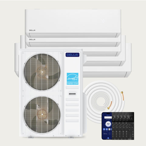DELLA Optima Pro CloudAir Series 48000 BTU Five Zone Mini Split AC (6K+6K+6K+12K+18K) - Up to 2450 Sq.Ft.