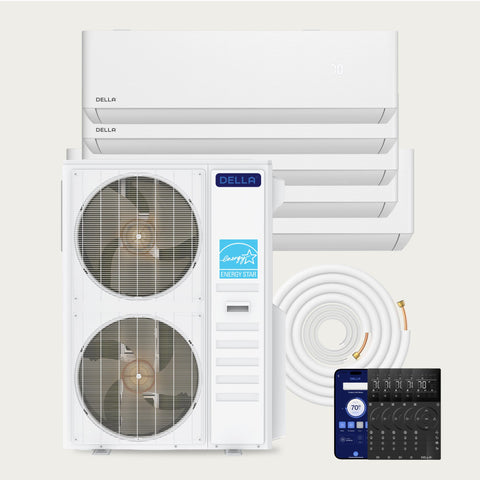 DELLA Optima Pro CloudAir Series 48000 BTU Five Zone Mini Split AC (6K+6K+6K+6K+24K) - Up to 2700 Sq.Ft.