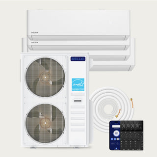 DELLA Optima Pro CloudAir Series 48000 BTU Quad Zone Mini Split AC (6K+6K+9K+24K) - Up to 2500 Sq.Ft.
