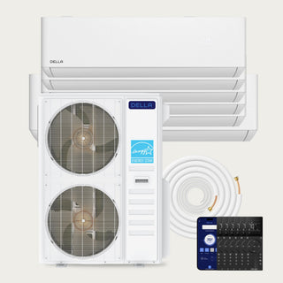 DELLA Optima Pro CloudAir Series 48000 BTU Six Zone Mini Split AC (6K+6K+6K+6K+6K+18K) - Up to 2500 Sq.Ft.