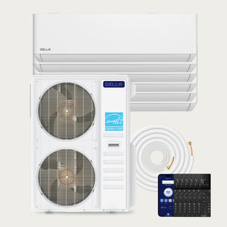 DELLA Optima Pro CloudAir Series 48000 BTU Six Zone Mini Split AC (6K+9K+9K+9K+9K+9K) - Up to 2300 Sq.Ft.