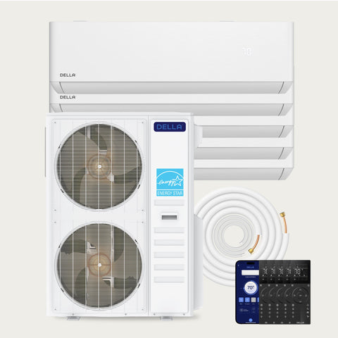 DELLA Optima CloudAir Series 55000 BTU Five Zone Mini Split AC (12K+12K+12K+12K+12K) - Up to 2750 Sq.Ft.
