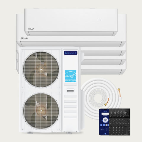 DELLA Optima CloudAir Series 55000 BTU Five Zone Mini Split AC (9K+12K+12K+12K+12K) - Up to 2600 Sq.Ft.