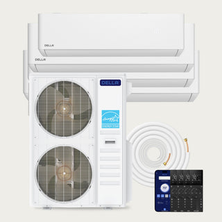 DELLA Optima CloudAir Series 55000 BTU Quad Zone Mini Split AC (9K+12K+12K+23K) - Up to 3000 Sq.Ft.