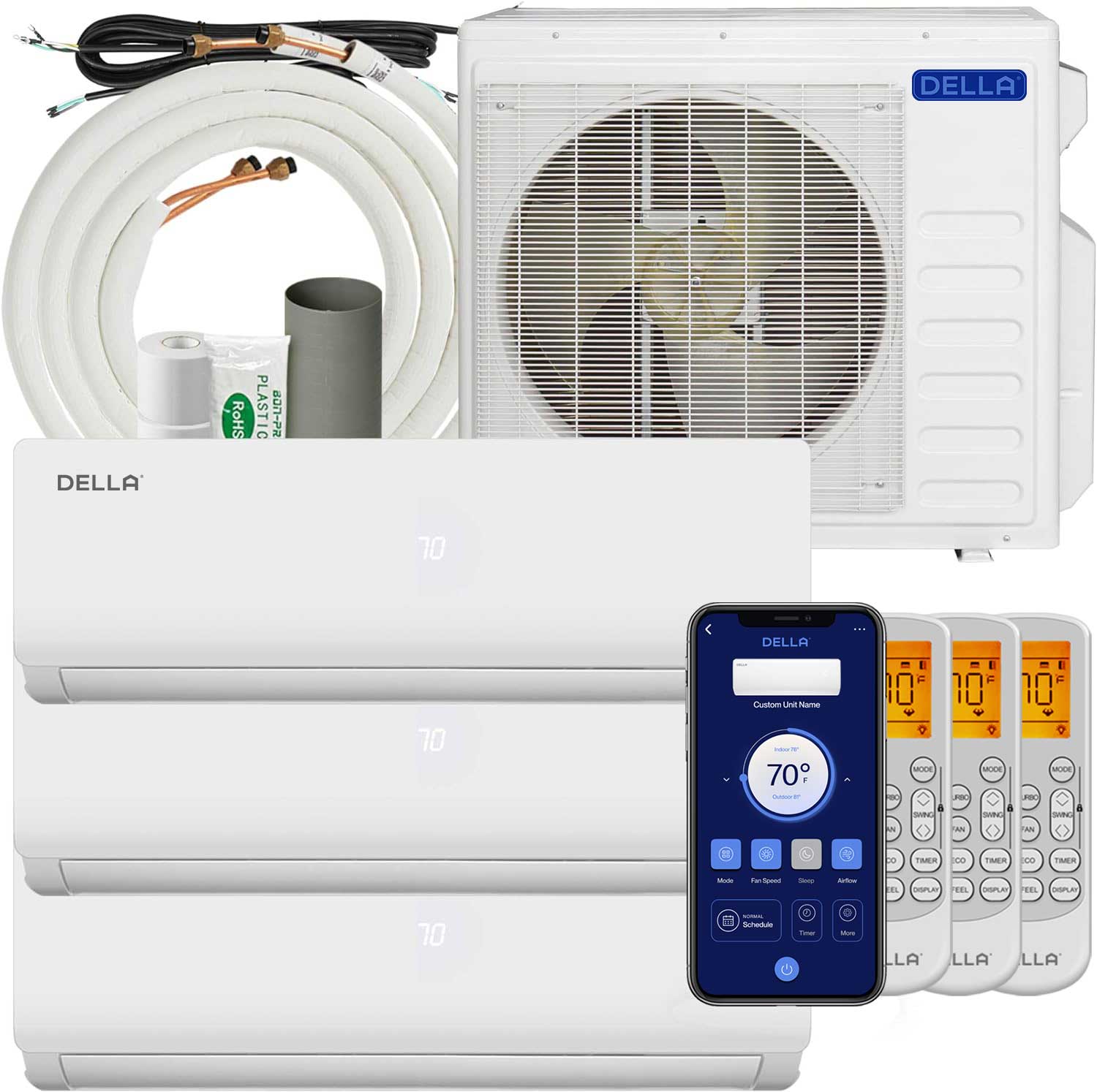Vario Series 27000 BTU Tri-Zone Mini Split AC (9k+9K+12K) – Up to 1350 Sq.Ft.