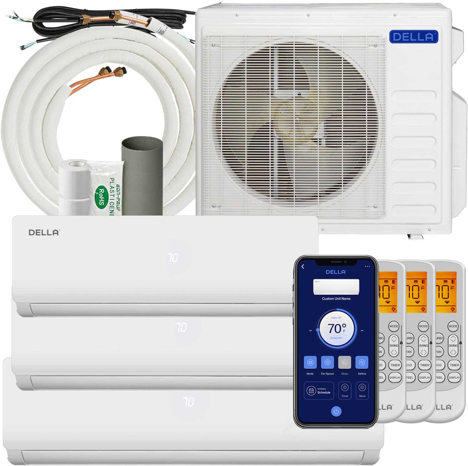 Vario Series 27000 BTU Tri-Zone Mini Split AC (9K+9K+18K) – Up to 1800 Sq.Ft.