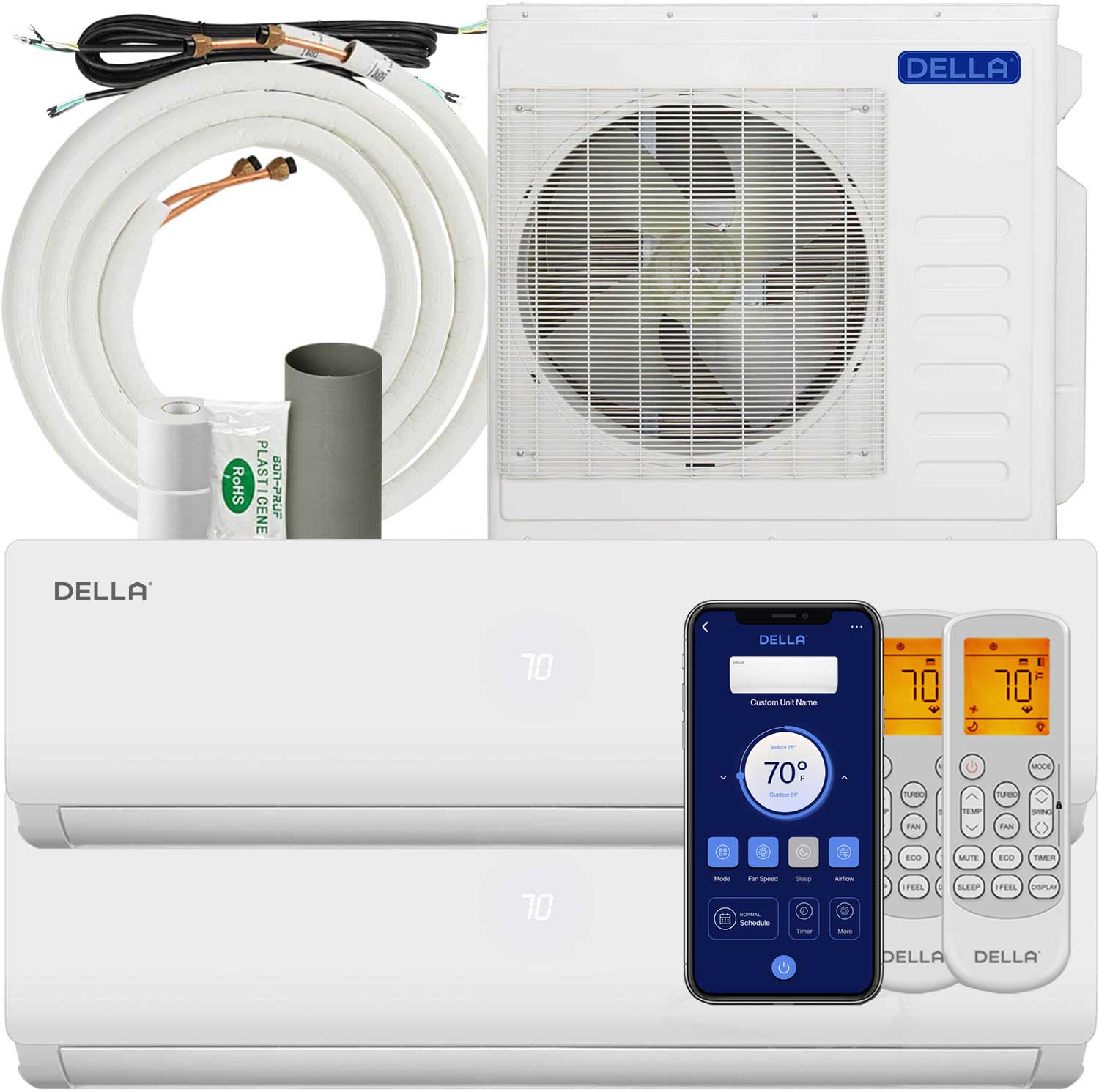 Vario Series 36000 BTU Dual Zone Mini Split AC (18K + 18K) - Up to 2000 Sq.Ft.