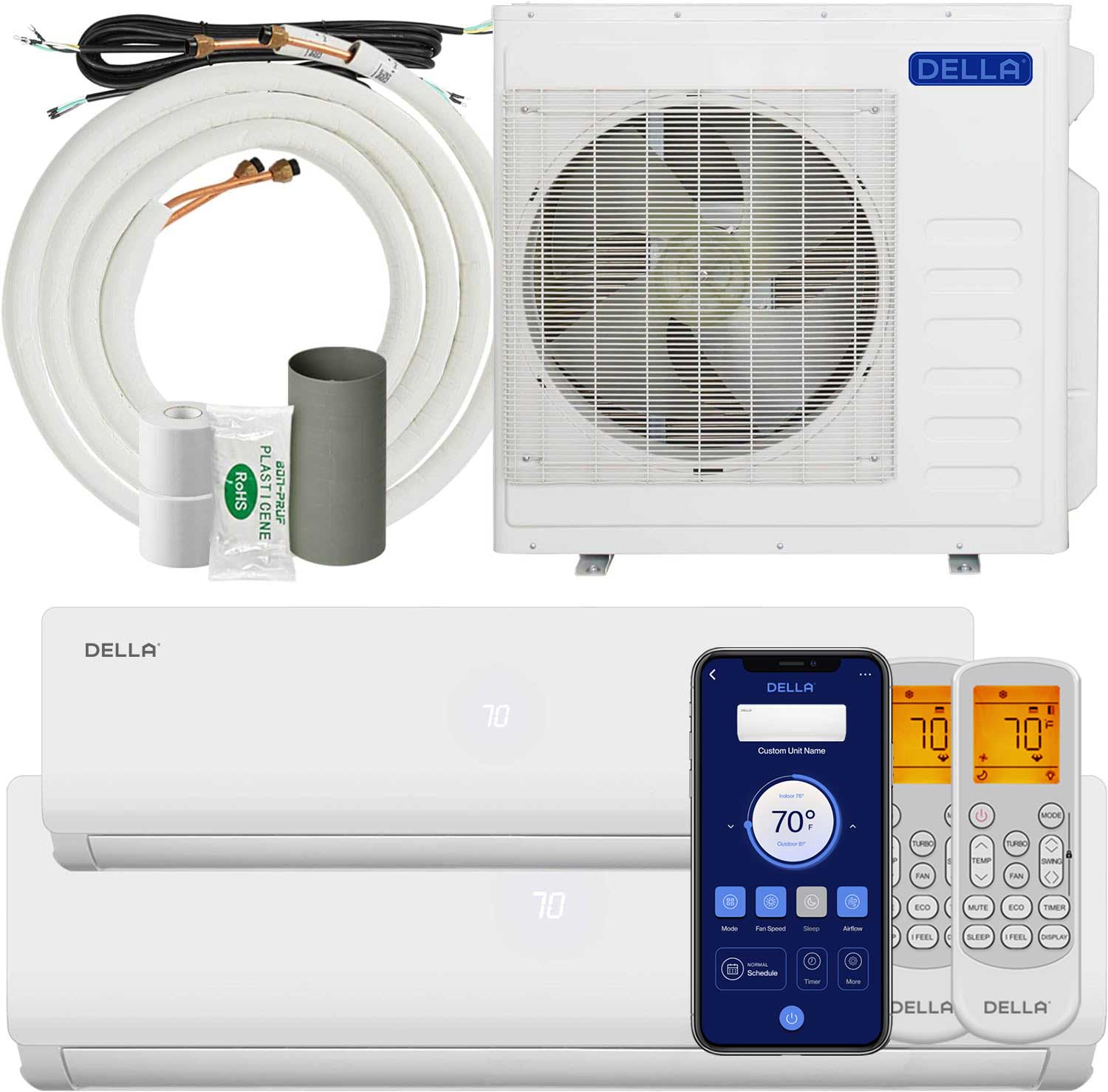 Vario Series 36000 BTU Dual Zone Mini Split AC (18K + 24K) - Up to 2500 Sq.Ft.