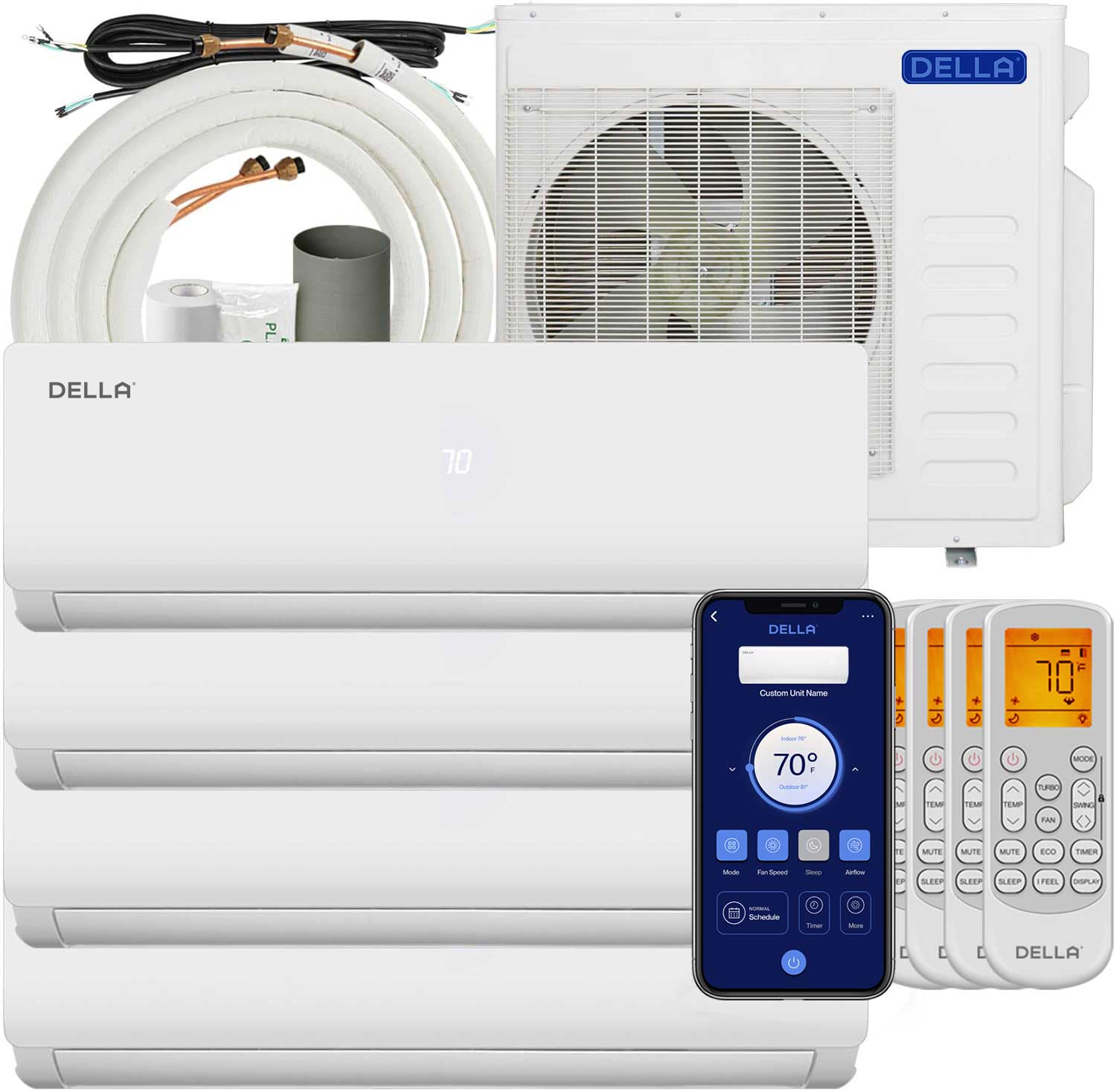 Vario Series 36000 BTU Quad-Zone Mini Split AC (12K+12K+12K+12K) – Up to 2200 Sq.Ft.