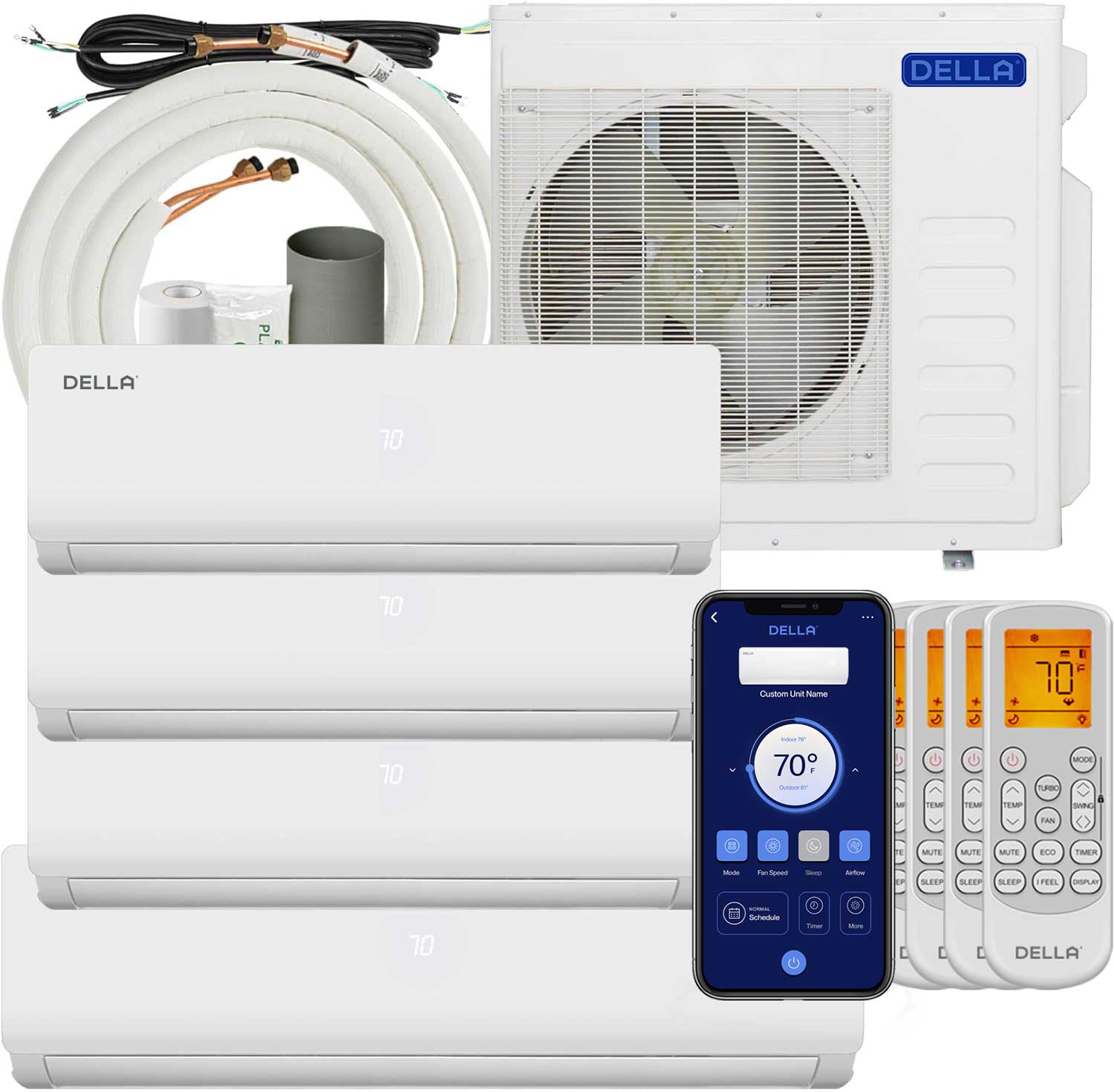 Vario Series 36000 BTU Quad-Zone Mini Split AC (9K+9K+12K+18K) – Up to 2350 Sq.Ft.