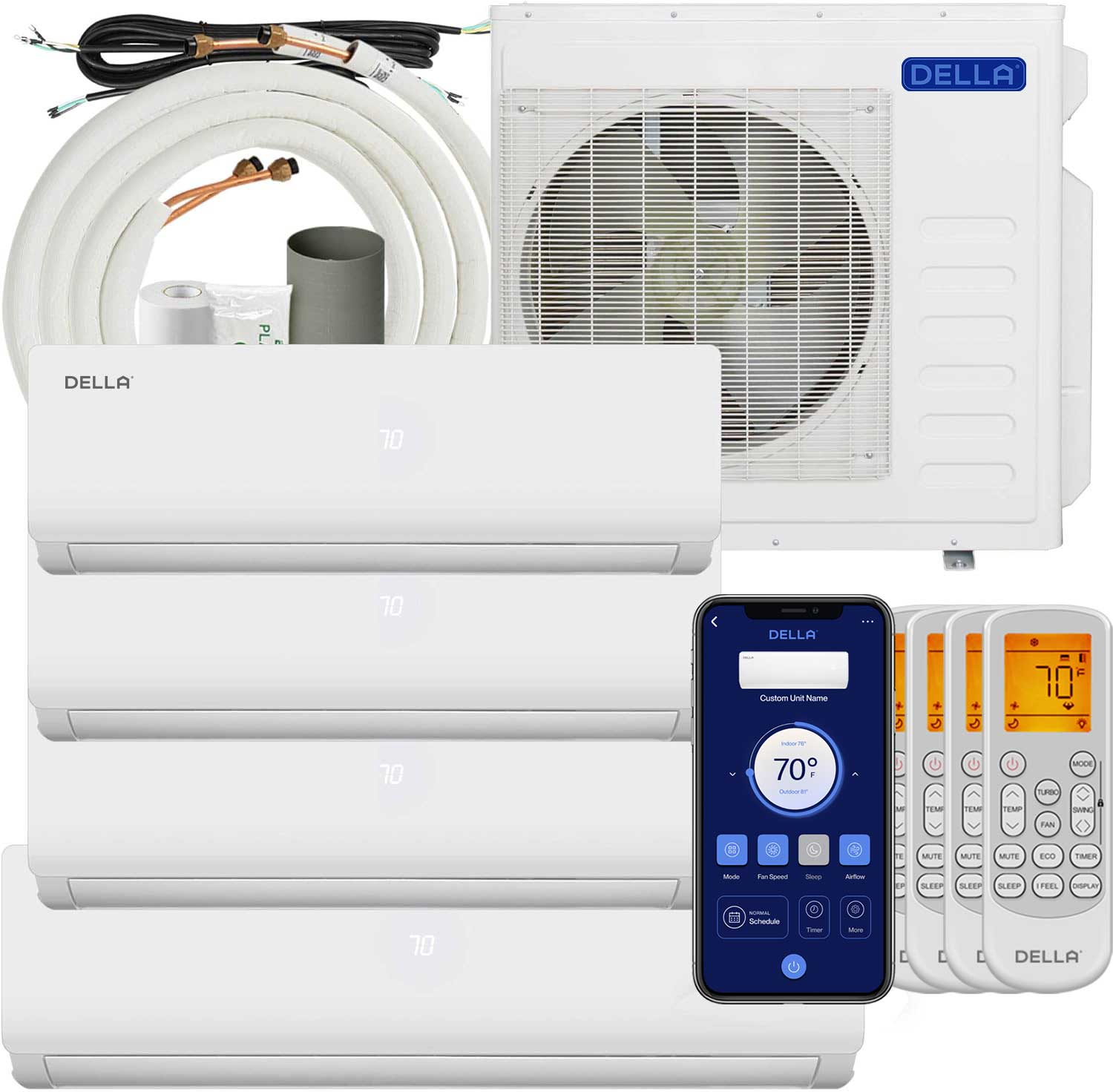 Vario Series 36000 BTU Quad-Zone Mini Split AC (9K+9K+9K+18K) – Up to 2200 Sq.Ft.