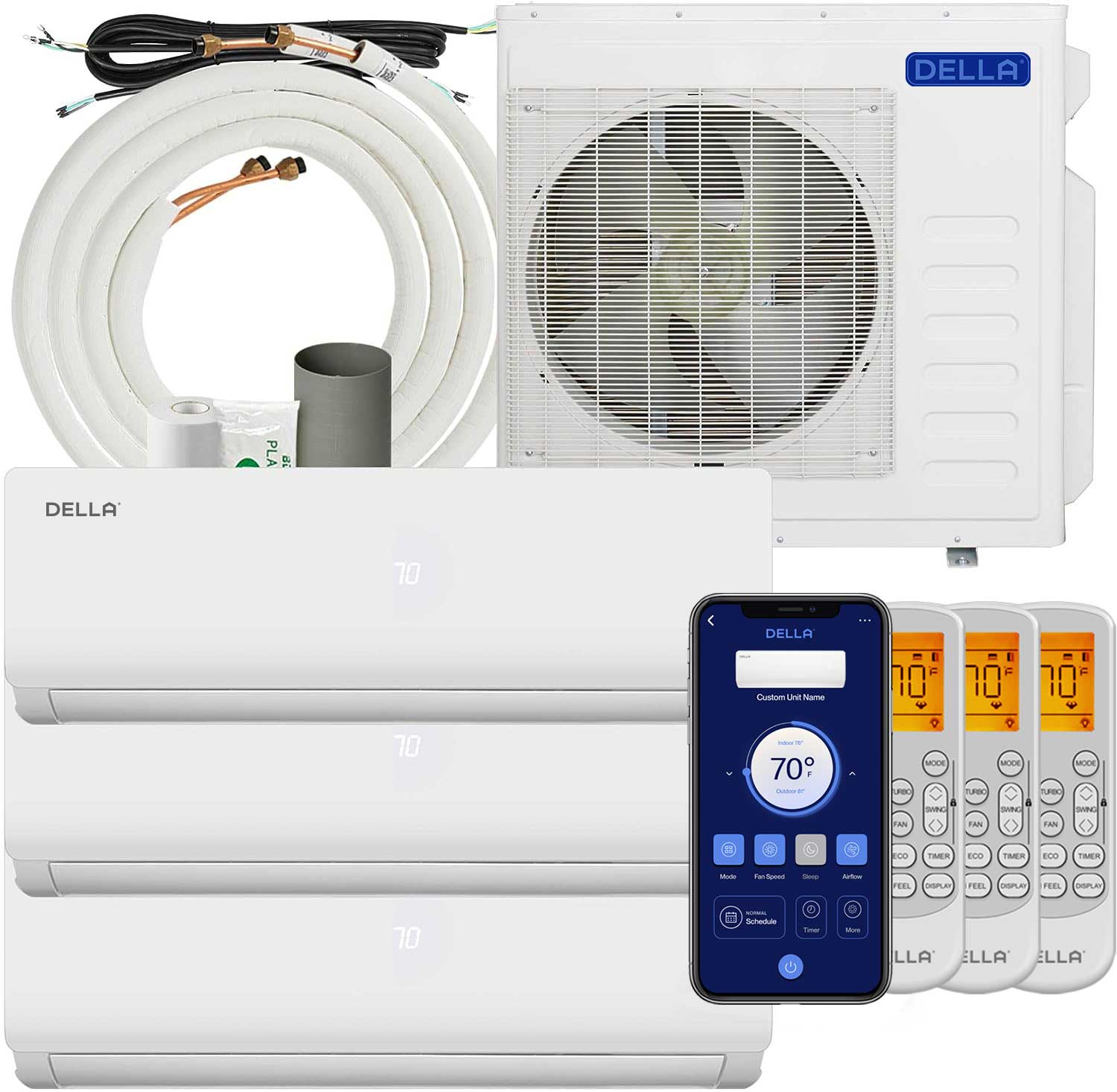 Vario Series 36000 BTU Tri-Zone Mini Split AC (12K+12K+12K) – Up to 1650 Sq.Ft.
