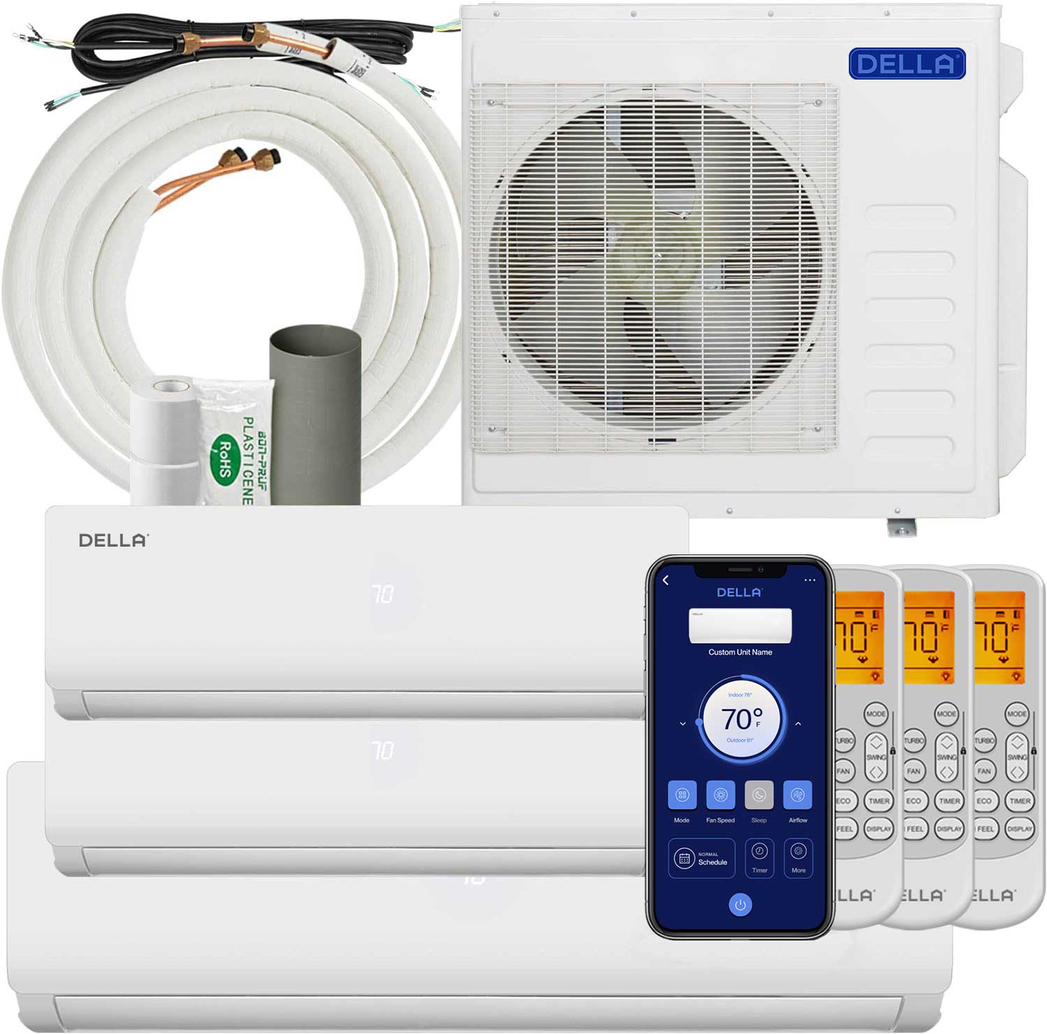 Vario Series 36000 BTU Tri-Zone Mini Split AC (12K+12K+24K) – Up to 2600 Sq.Ft.