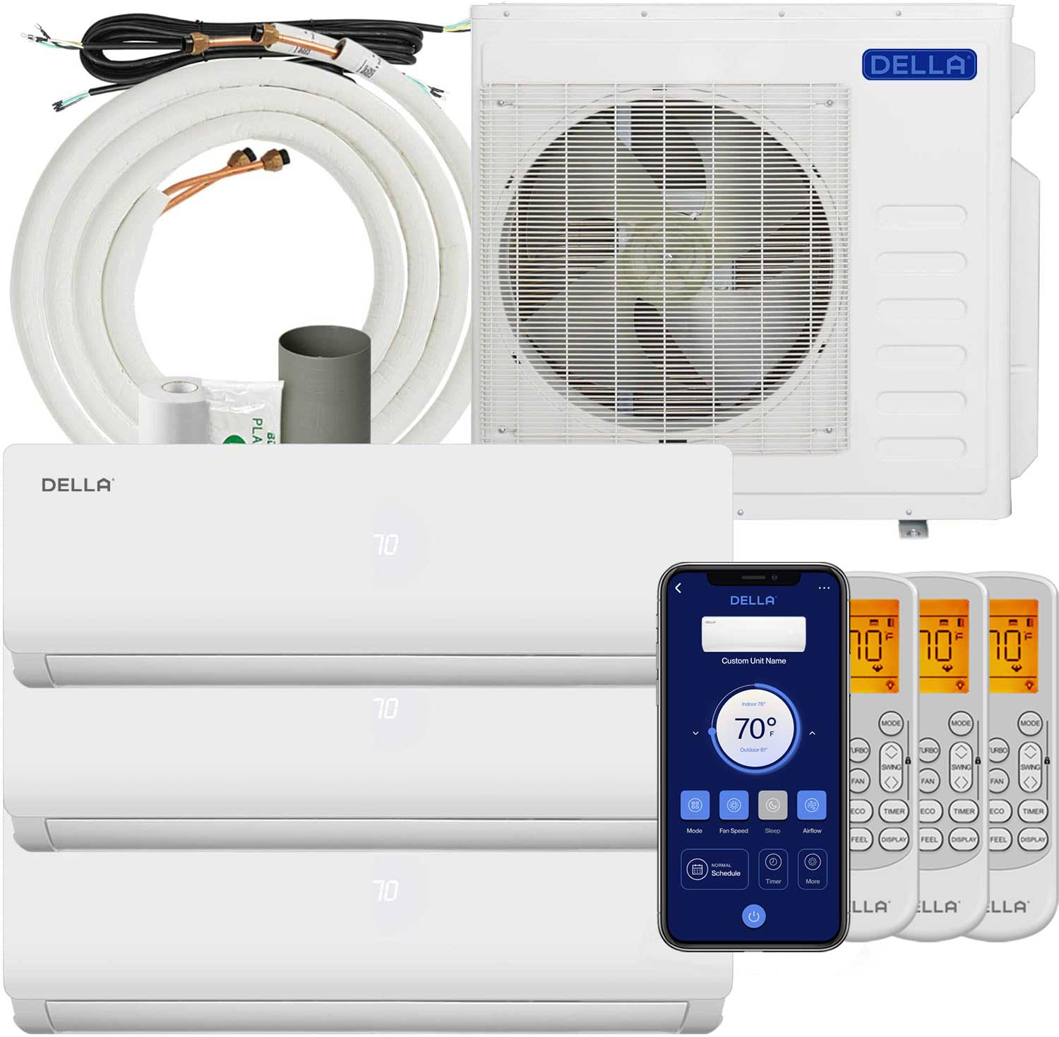 Vario Series 36000 BTU Tri-Zone Mini Split AC (9K+12K+12K) – Up to 1500 Sq.Ft.