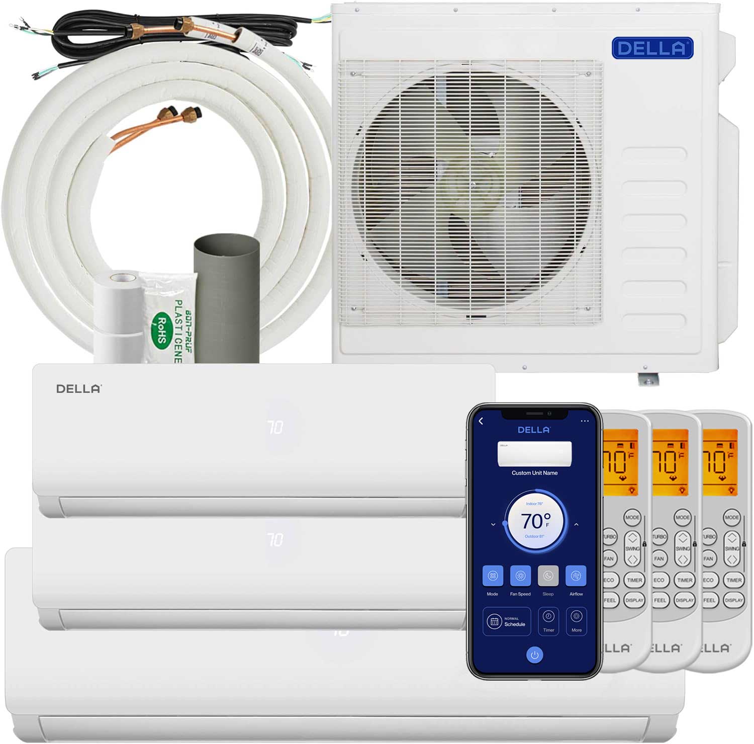 Vario Series 36000 BTU Tri-Zone Mini Split AC (9K+12K+24K) – Up to 2450 Sq.Ft.