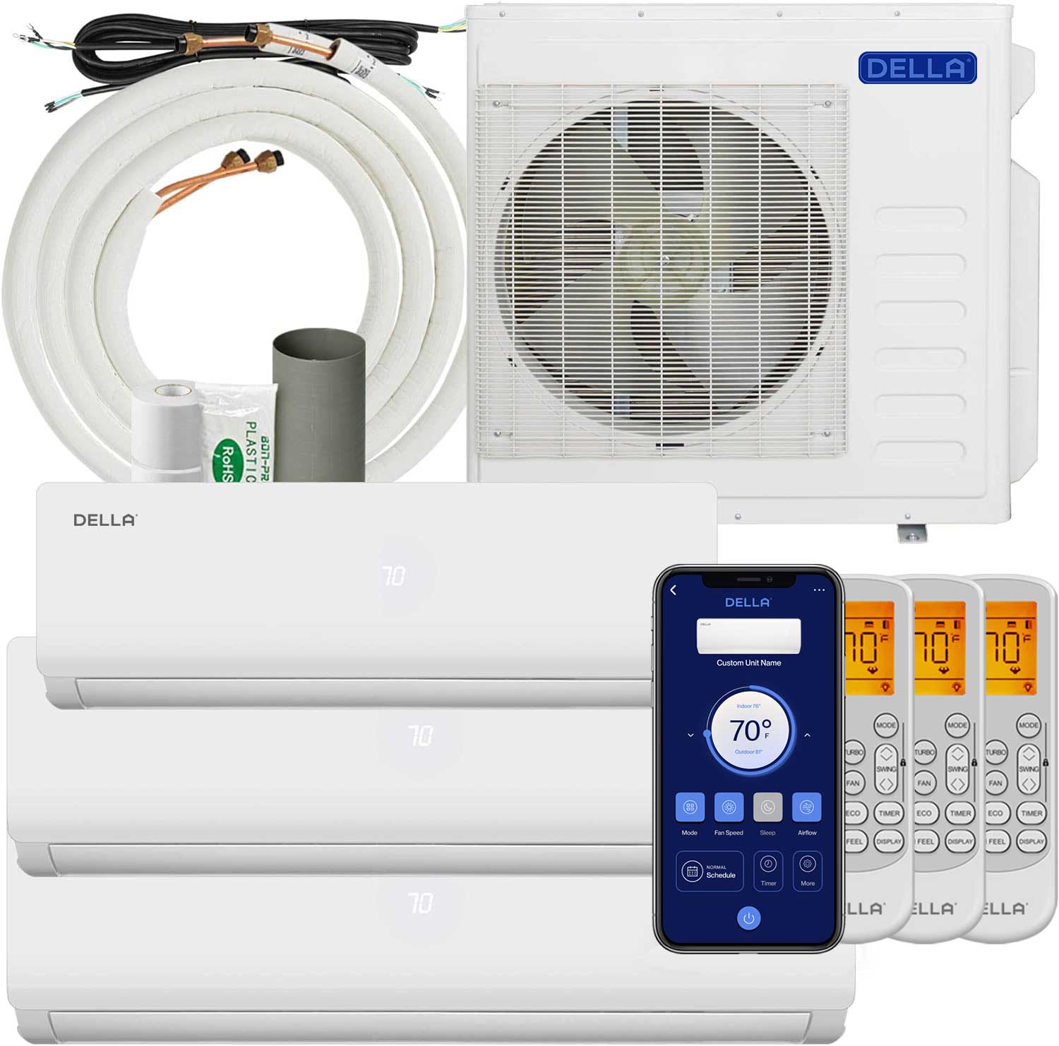 Vario Series 36000 BTU Tri-Zone Mini Split AC (9K+18K+18K) – Up to 2400 Sq.Ft.