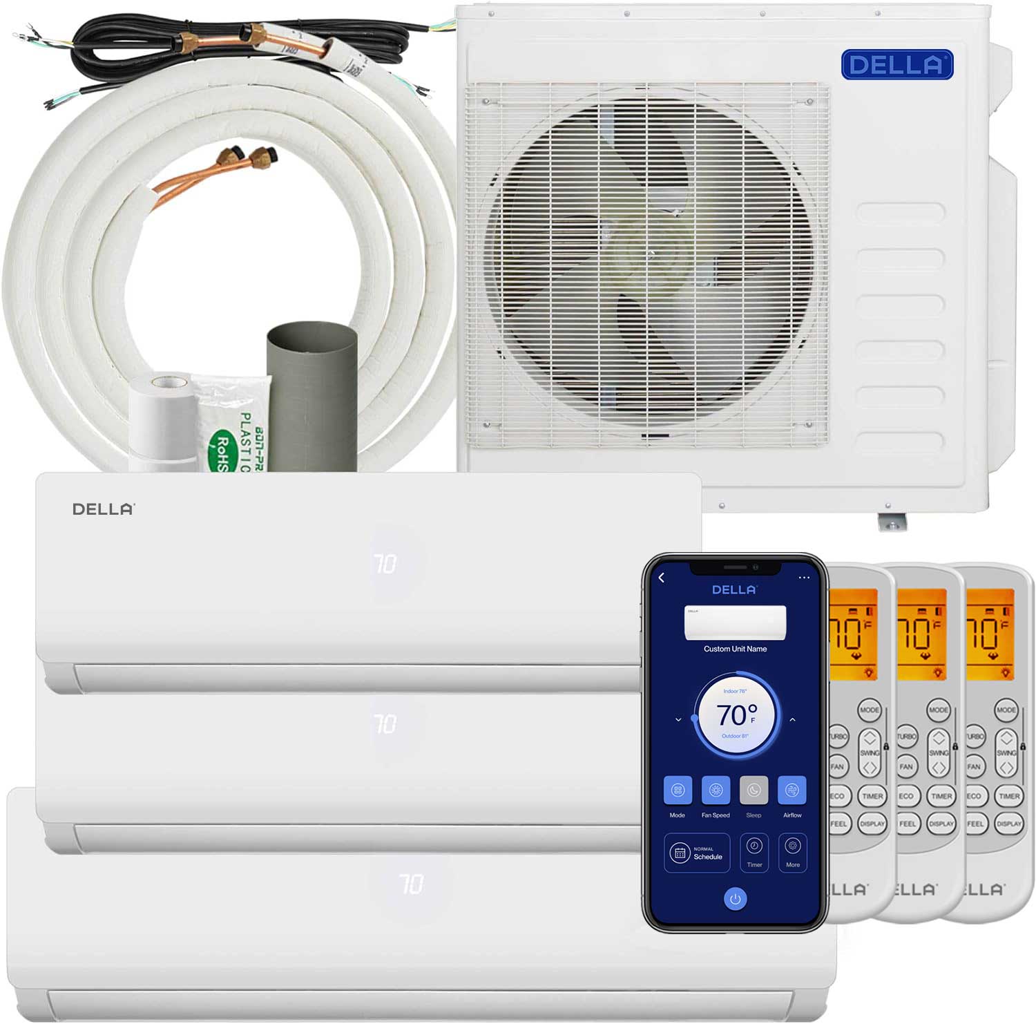 Vario Series 36000 BTU Tri-Zone Mini Split AC (9K+9K+18K) – Up to 1800 Sq.Ft.