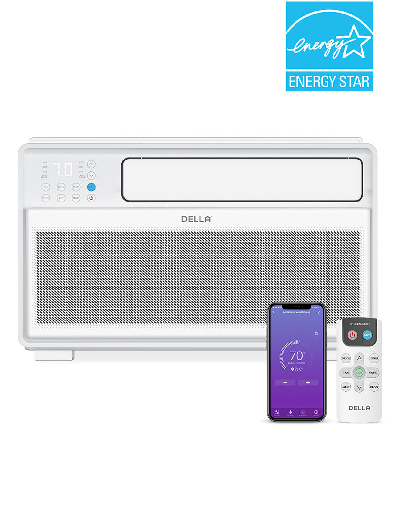 Mollie 8,000-12,000 BTU Window AC Unit – Super Quiet, Dehumidifier, 110V, With Remote & Optional Wi-Fi
