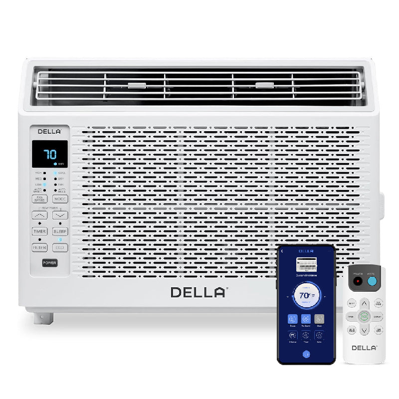 DELLA Fenestra Series 6000 BTU Smart Window AC with Remote/App Control, Cools Up to 250 Sq. Ft