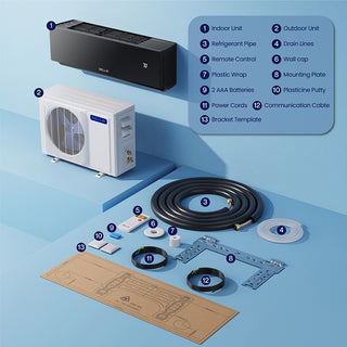 DELLA Umbra Series 9000 BTU 19 SEER2 Mini Split Heat Pump AC - Up to 400 Sq.Ft.