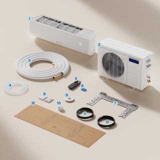 DELLA Motto Series 18000 BTU 19 SEER2 Mini Split Heat Pump AC – Up to 1000 Sq.Ft.